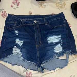 Denim Distressed Women Shorts